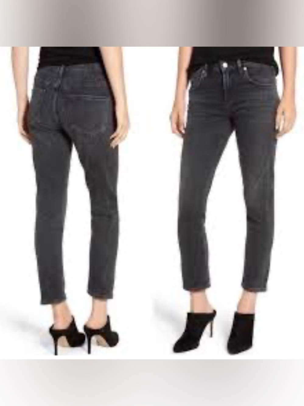 Citizens of Humanity Elsa mid rise slim fit crop jeans grey size 26